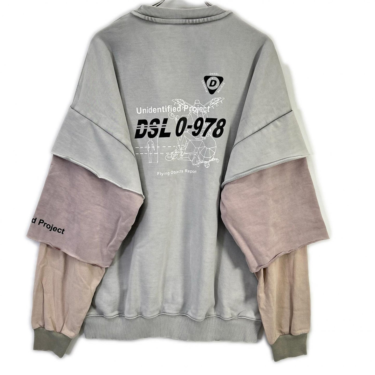 DIESEL ディーゼル グレー S-GRUB ロングスリーブ トレーナー トップス