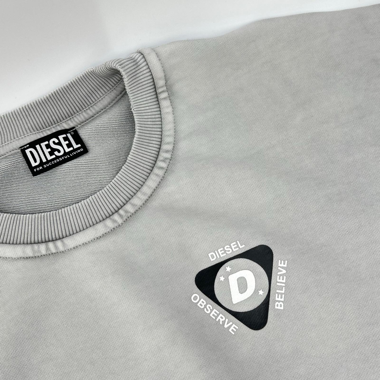 DIESEL ディーゼル グレー S-GRUB ロングスリーブ トレーナー トップス