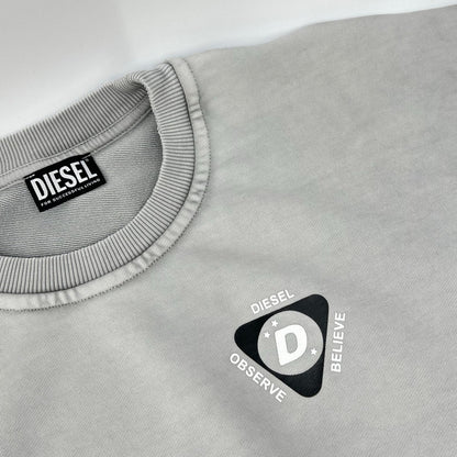 DIESEL ディーゼル グレー S-GRUB ロングスリーブ トレーナー トップス