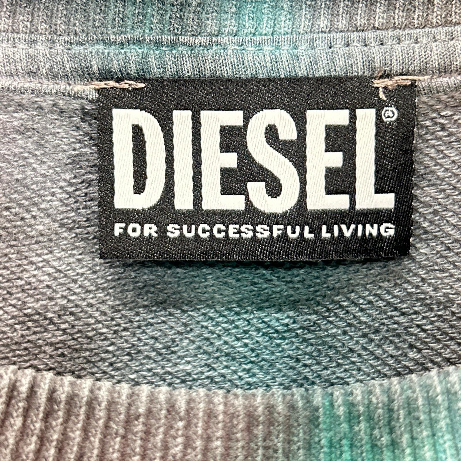 DIESEL ディーゼル グレー×グリーン グラデーション ロングスリーブ トレーナー トップス