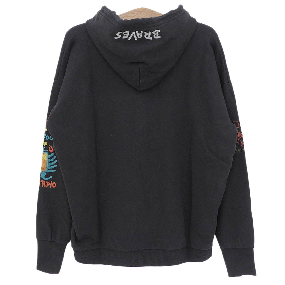 DIESEL ディーゼル 美品 Mirages 刺繍ロゴ スウェット プルオーバー パーカ トップス メンズ ブラック L 18SS トップス