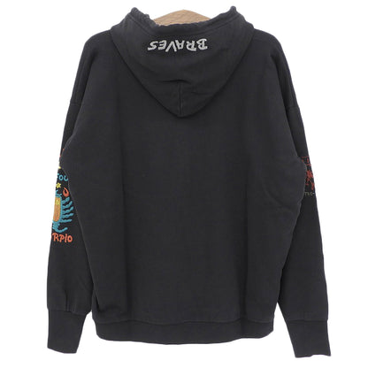 DIESEL ディーゼル 美品 Mirages 刺繍ロゴ スウェット プルオーバー パーカ トップス メンズ ブラック L 18SS トップス
