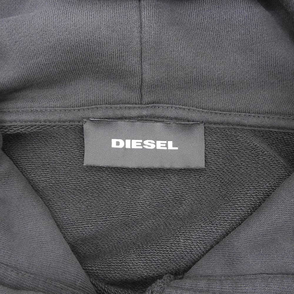 DIESEL ディーゼル 美品 Mirages 刺繍ロゴ スウェット プルオーバー パーカ トップス メンズ ブラック L 18SS トップス