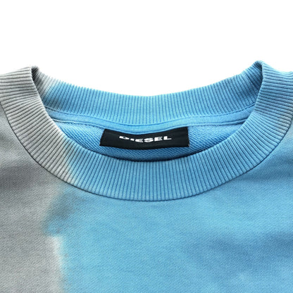 DIESEL Blue × gray tie-dye sweatshirt, top