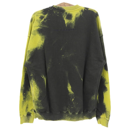 DIESEL ディーゼル 美品 S-MART-RIB タイダイ スウェット トップス メンズ L ブラック×イエロー トップス