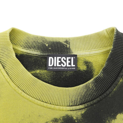 DIESEL ディーゼル 美品 S-MART-RIB タイダイ スウェット トップス メンズ L ブラック×イエロー トップス