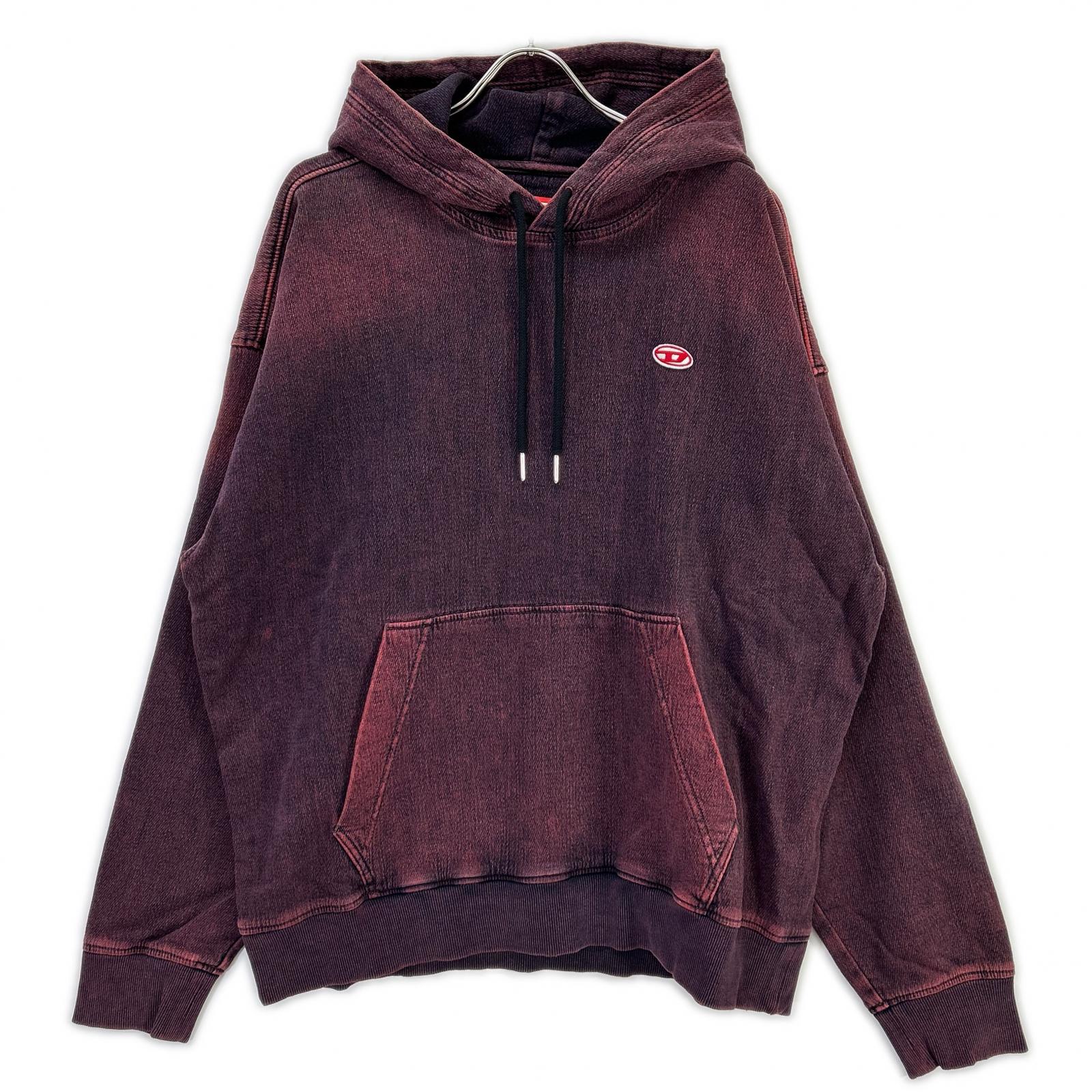 DIESEL ディーゼル レッド デニム D-UM-RIB-NE パーカー トップス