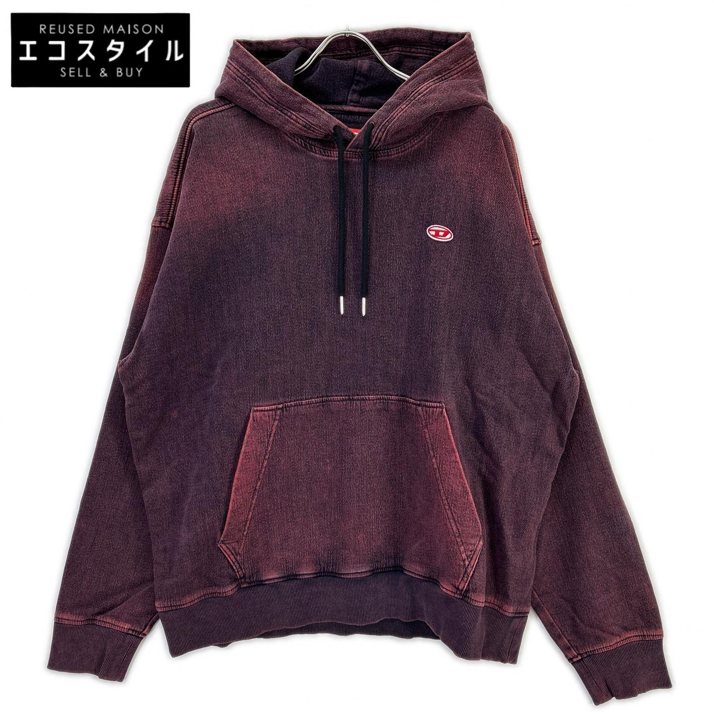 DIESEL ディーゼル レッド デニム D-UM-RIB-NE パーカー トップス