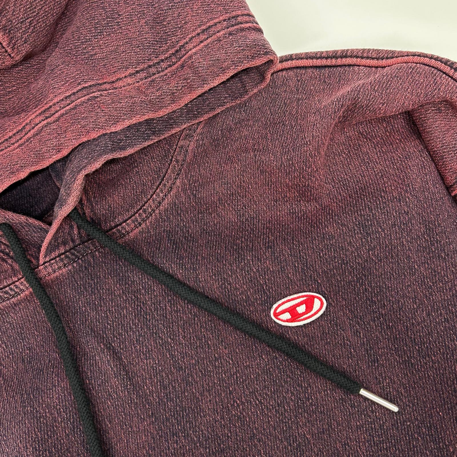 DIESEL ディーゼル レッド デニム D-UM-RIB-NE パーカー トップス