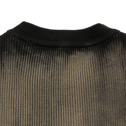 DIESEL Beige × gray K-DARIN Oval D ribbed top, top