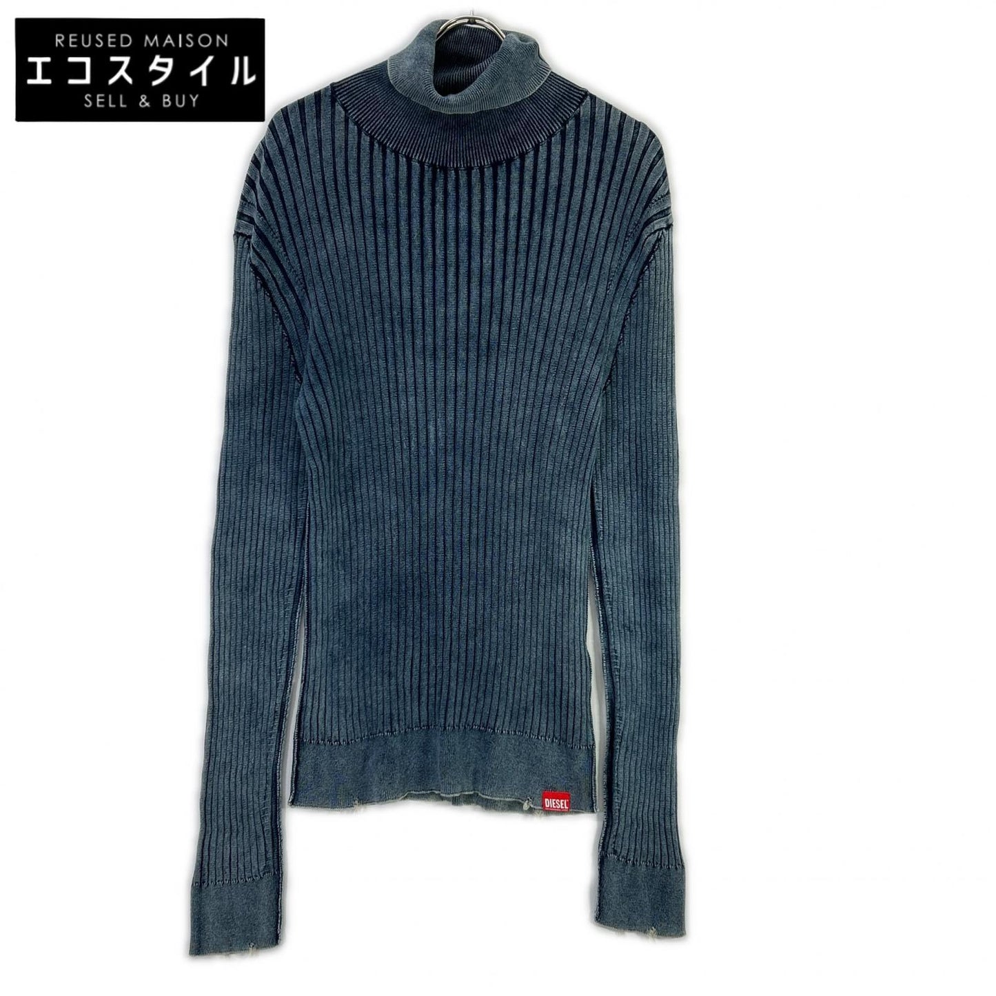 DIESEL ディーゼル ブルー K-ELASA タートルネックリブ トップス トップス