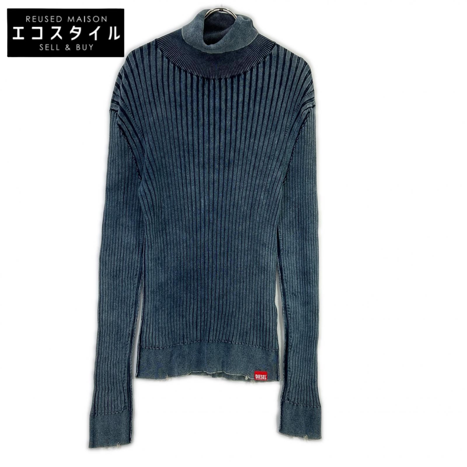 DIESEL ディーゼル ブルー K-ELASA タートルネックリブ トップス トップス