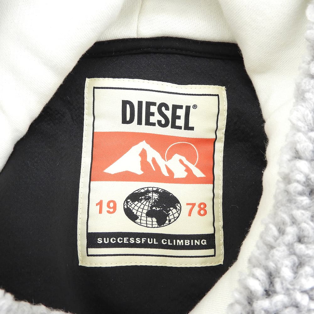 DIESEL ディーゼル 美品 S-UMMEREDDY ボア フーディ トップス メンズ グレー XL トップス