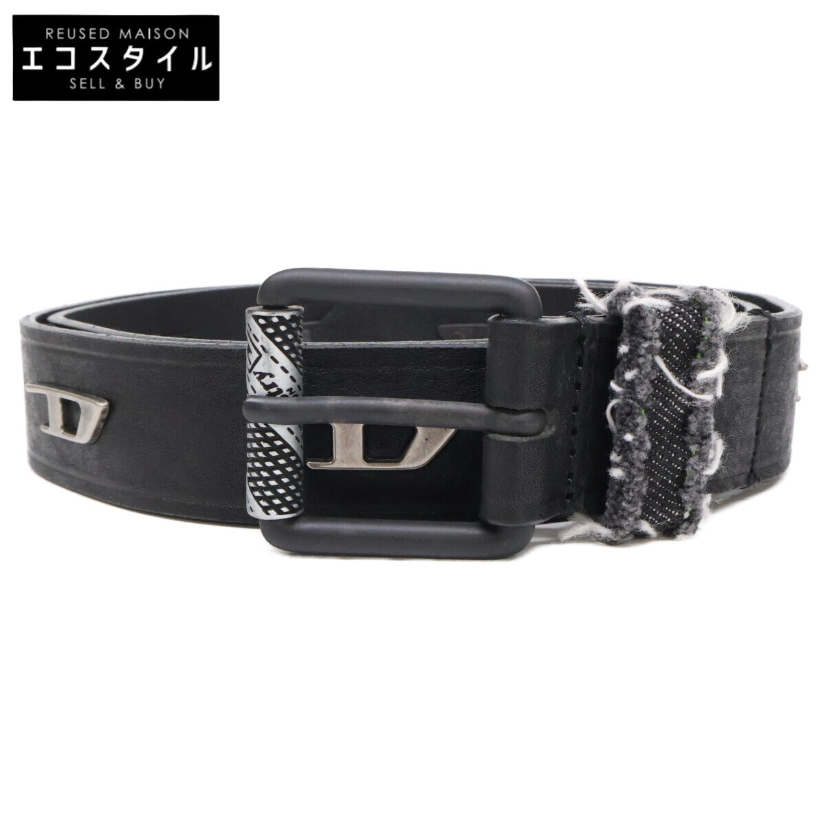 DIESEL ディーゼル 【美品】B-1DR デニム カウレザー ベルト