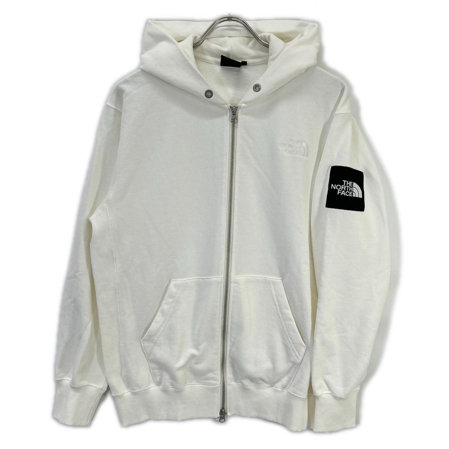 THE NORTH FACE ノースフェイス NT12335 ホワイト スクエアロゴフルジップパーカー トップス