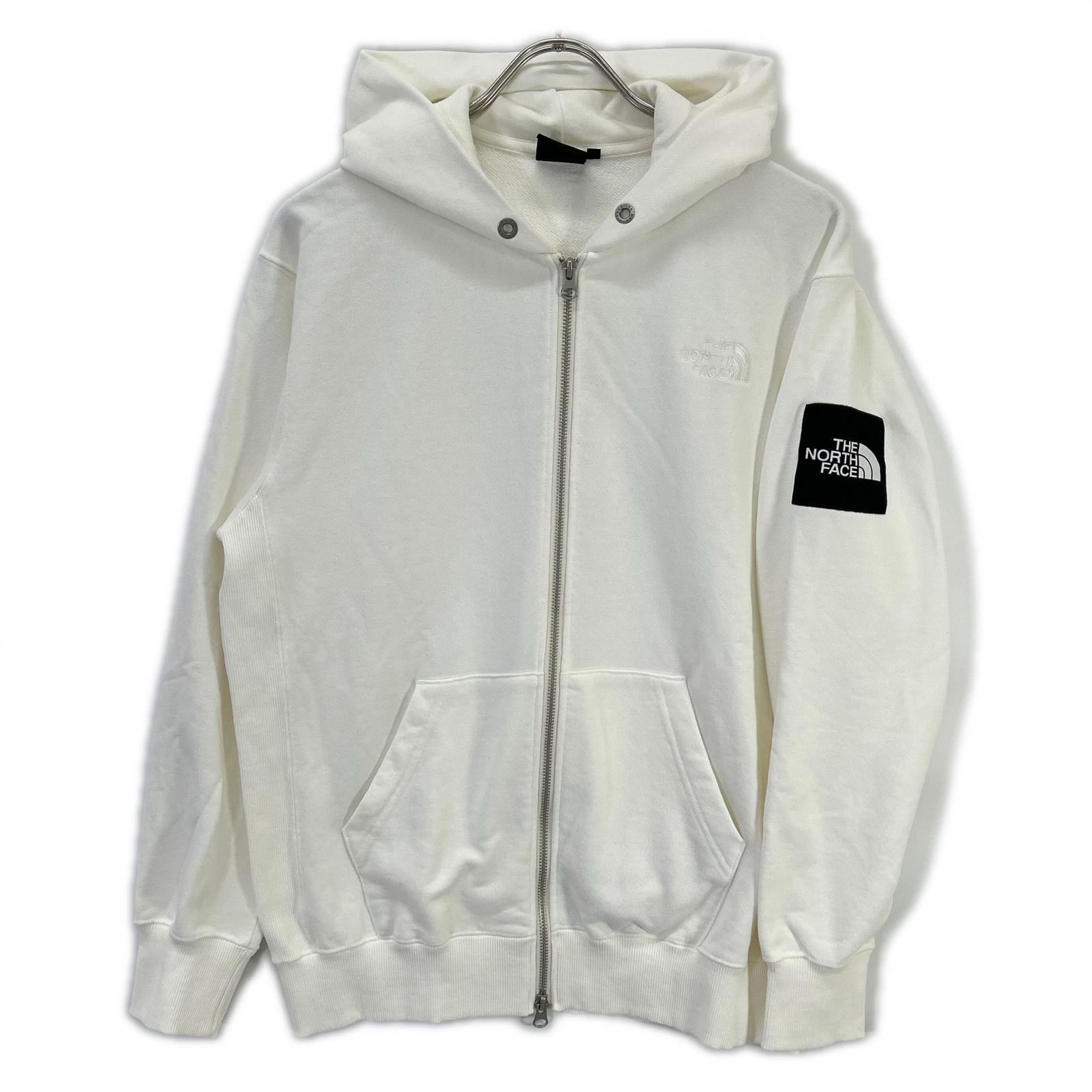 THE NORTH FACE ノースフェイス NT12335 ホワイト スクエアロゴフルジップパーカー トップス