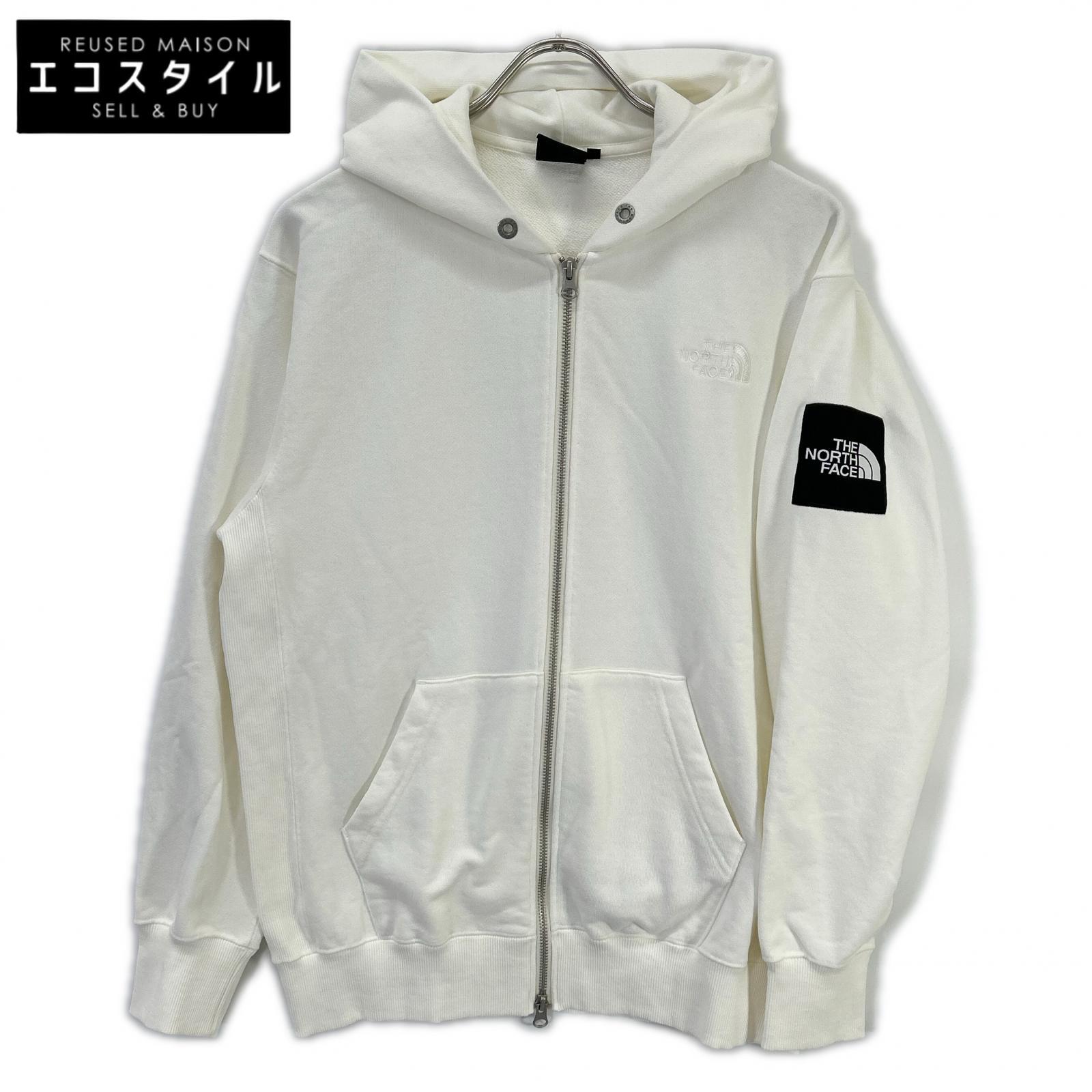 THE NORTH FACE ノースフェイス NT12335 ホワイト スクエアロゴフルジップパーカー トップス