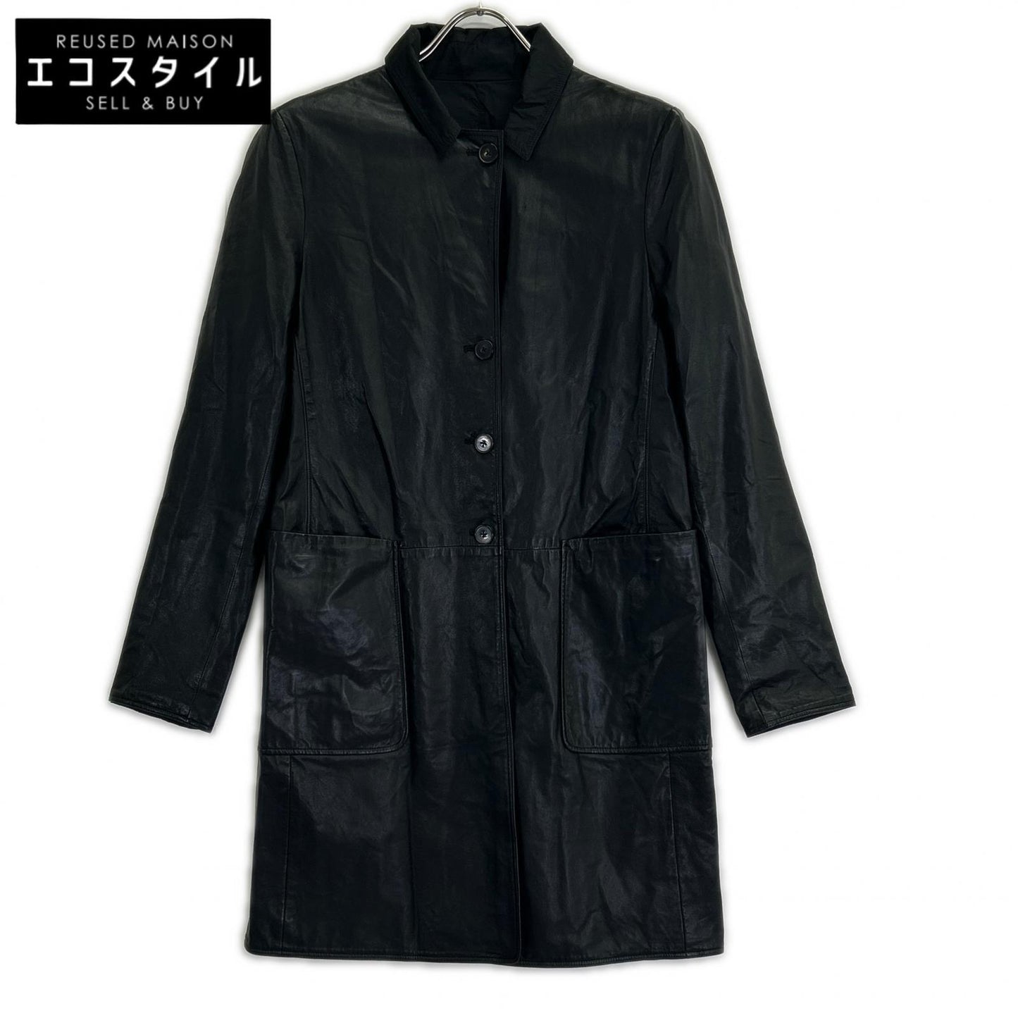 JILSANDER ジルサンダー 20111W00040 ブラック ナイロン×レザー リバーシブルコート ジャケット