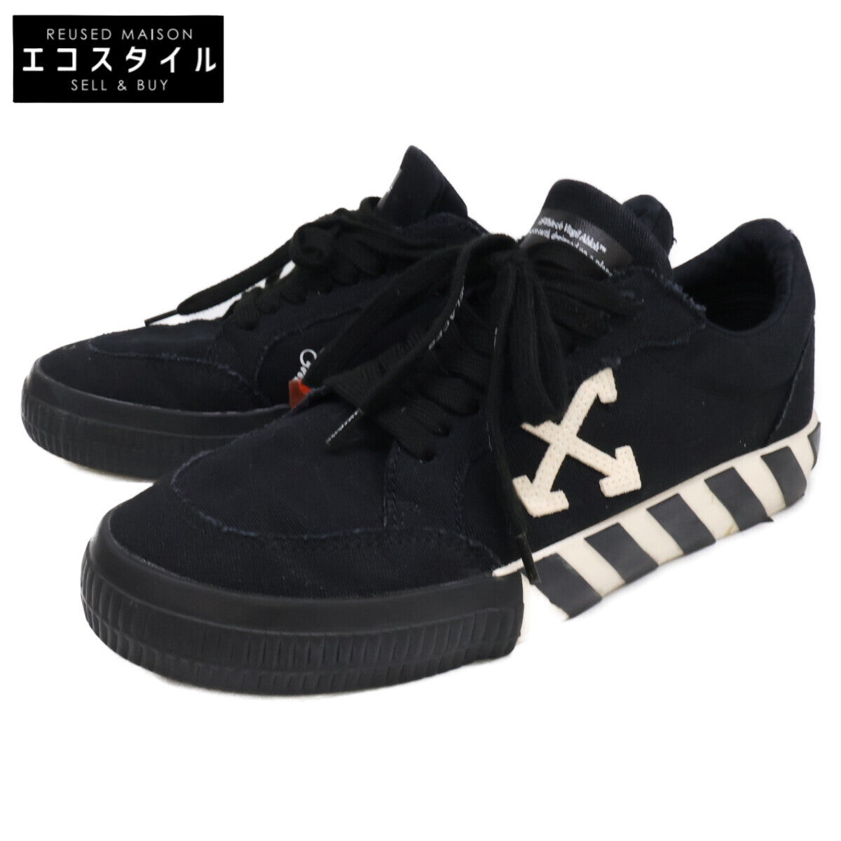 OFF-WHITE オフホワイト LOW VULCANIZED キャンバス ローカットスニーカー シューズ
