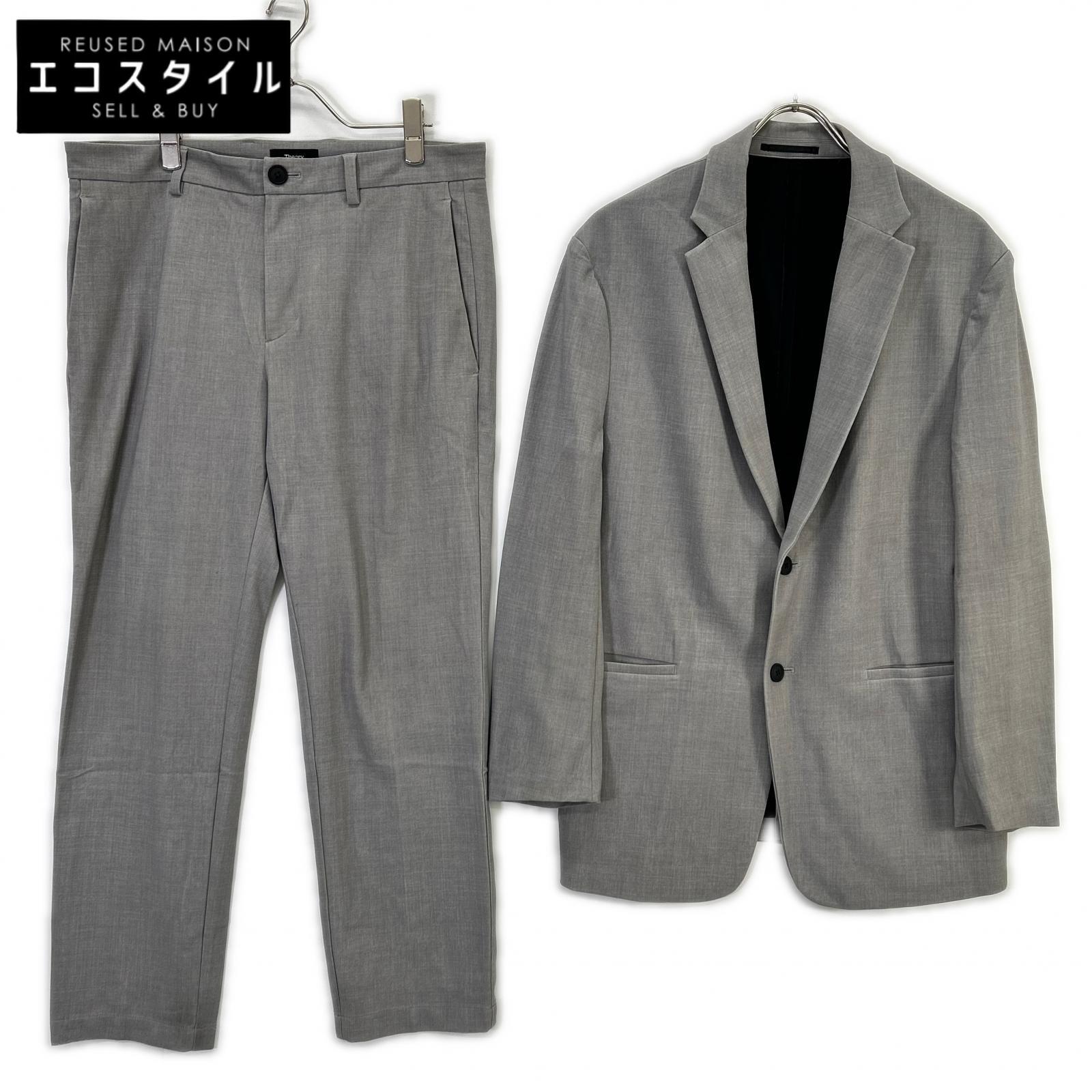 Theory セオリー 24年 グレー シングル 2B ジャケット セットアップ スーツ セットアップ