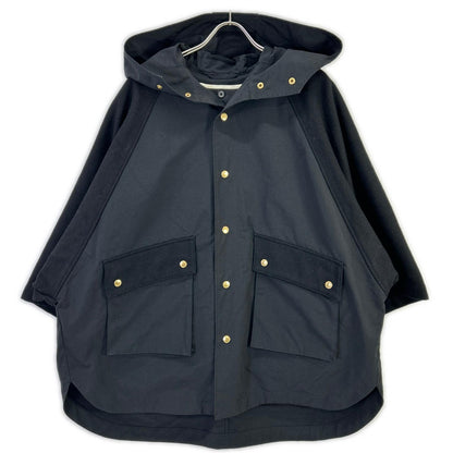 TRADITIONAL WEATHERWEAR トラディショナルウェザーウェア ブラック ウール×ナイロン ライナー付き ケープコート コート