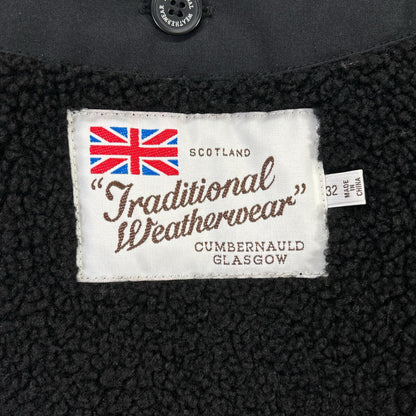 TRADITIONAL WEATHERWEAR トラディショナルウェザーウェア ブラック ウール×ナイロン ライナー付き ケープコート コート