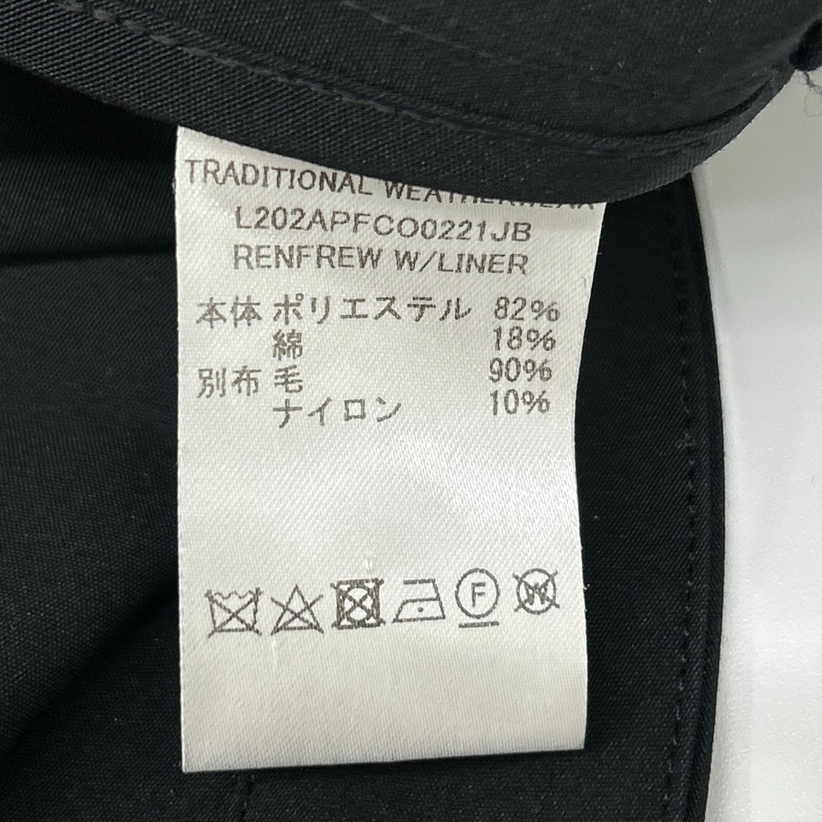 TRADITIONAL WEATHERWEAR トラディショナルウェザーウェア ブラック ウール×ナイロン ライナー付き ケープコート コート