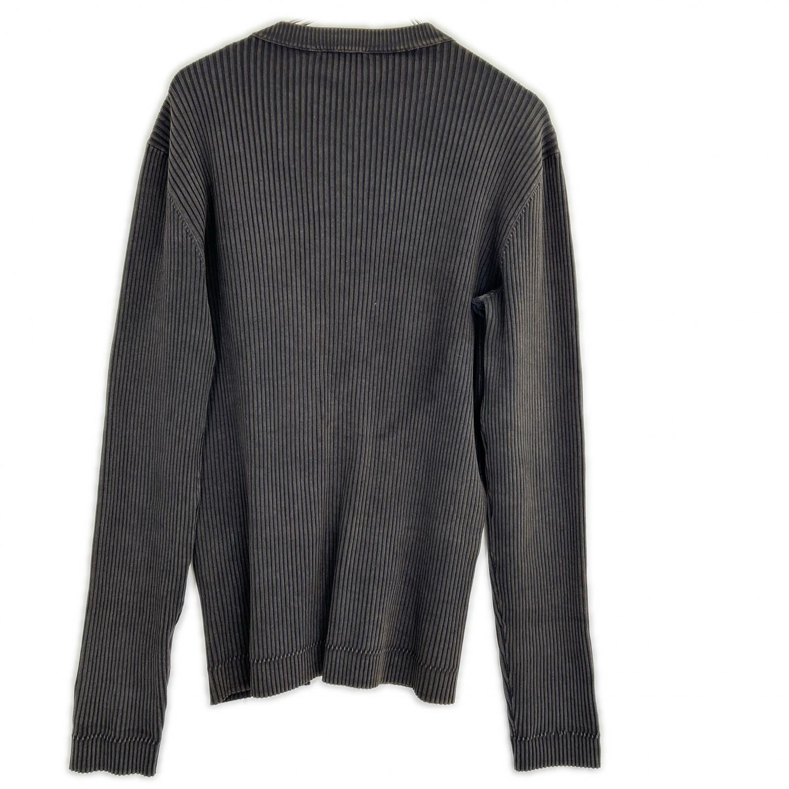 DIESEL ディーゼル チャコールグレー センタージップ リブニットトップス トップス