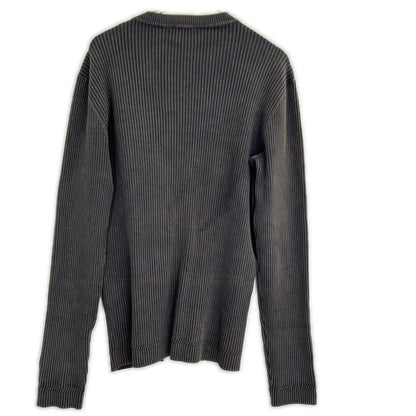 DIESEL ディーゼル チャコールグレー センタージップ リブニットトップス トップス