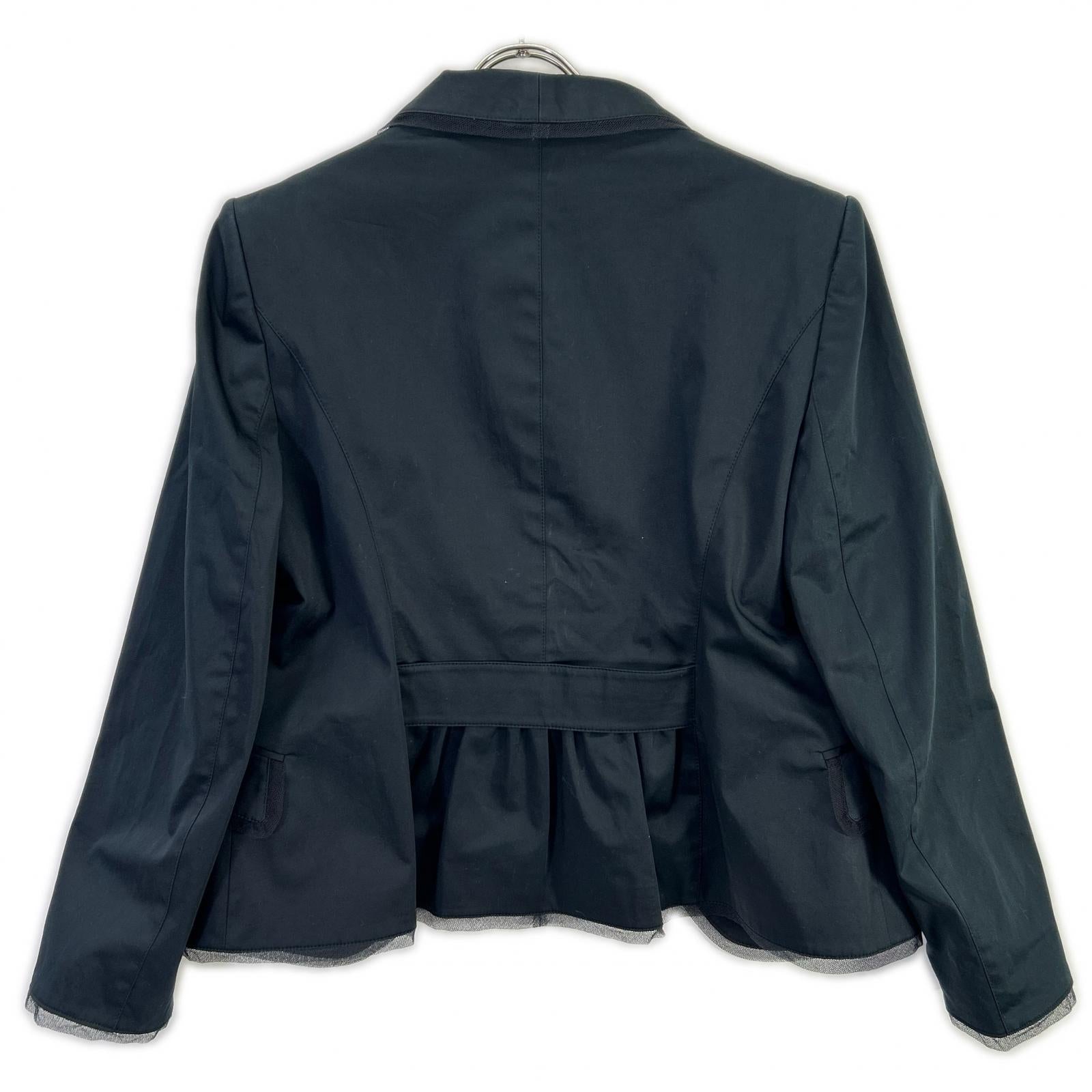 Burberry LONDON Burberry London Black Tulle Nova Check-Lined Single-Breasted Blazer Jacket