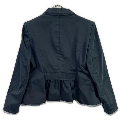 Burberry LONDON Burberry London Black Tulle Nova Check-Lined Single-Breasted Blazer Jacket
