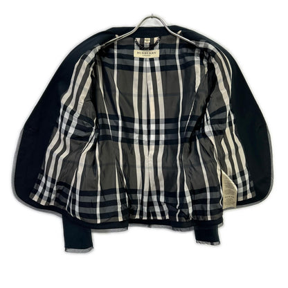 Burberry LONDON Burberry London Black Tulle Nova Check-Lined Single-Breasted Blazer Jacket