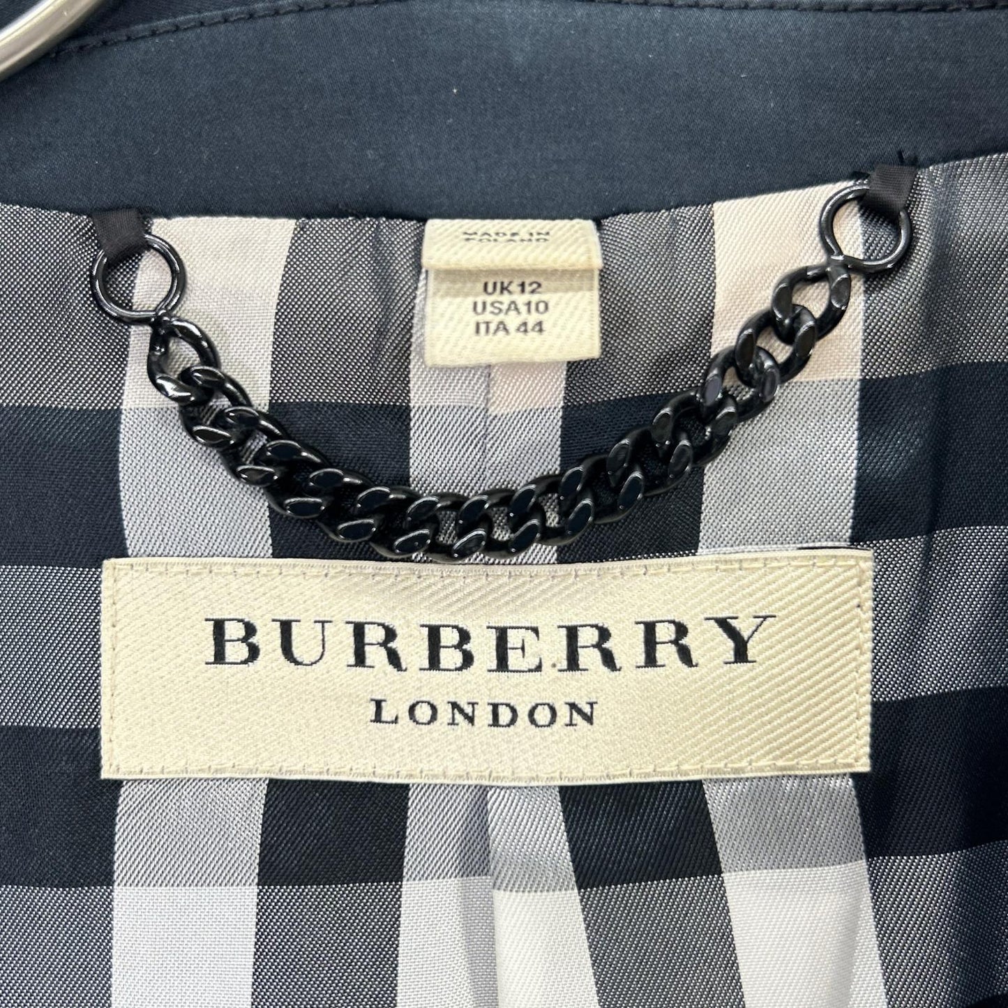 Burberry LONDON Burberry London Black Tulle Nova Check-Lined Single-Breasted Blazer Jacket