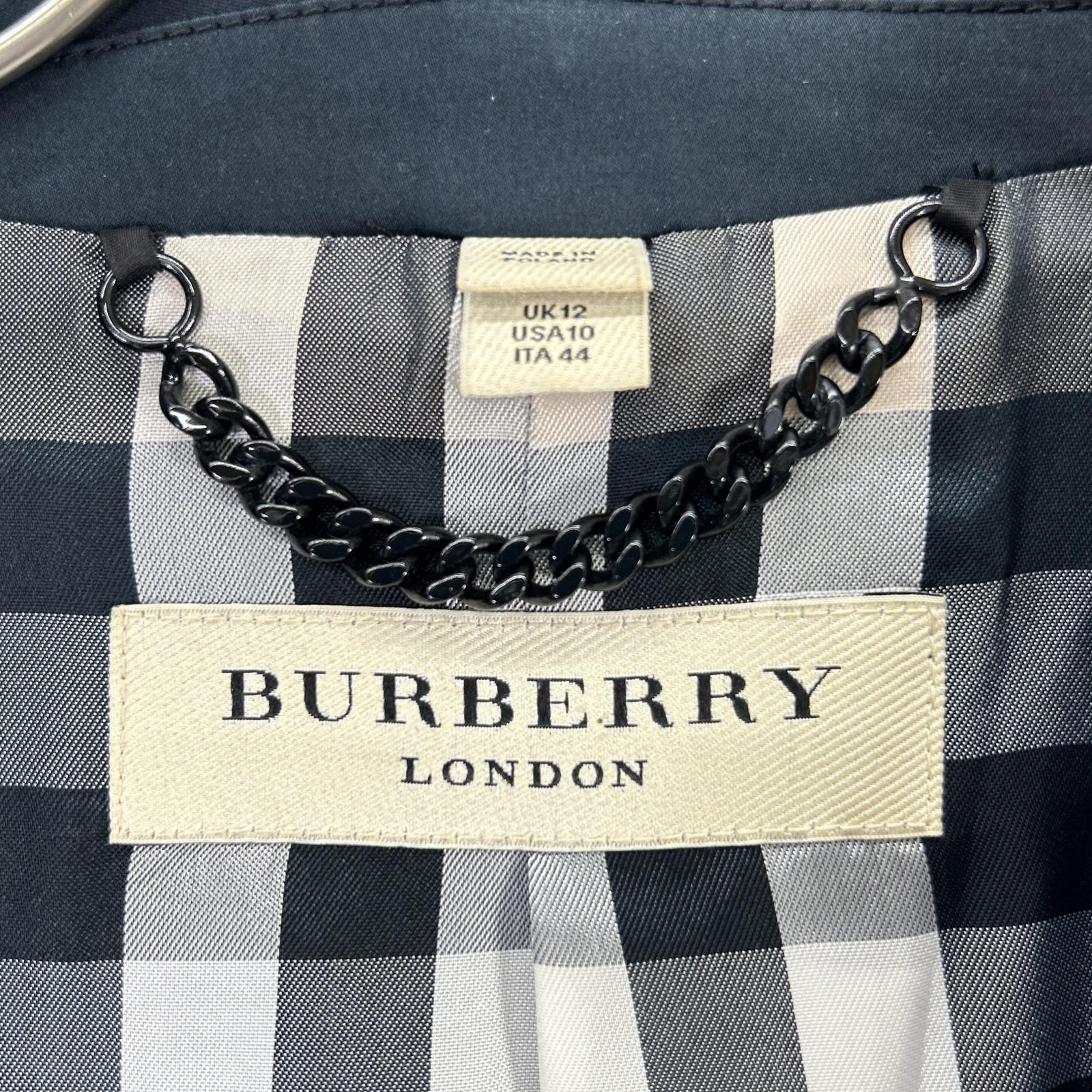 Burberry LONDON Burberry London Black Tulle Nova Check-Lined Single-Breasted Blazer Jacket