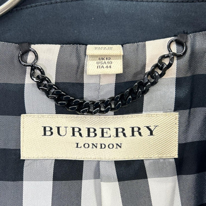 Burberry LONDON Burberry London Black Tulle Nova Check-Lined Single-Breasted Blazer Jacket