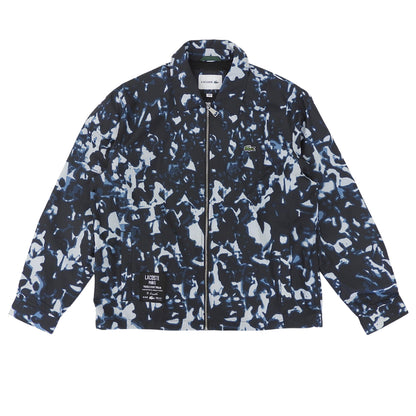 Lacoste ラコステ 美品 オールオーバーテクニカルジップジャケット メンズ ブルー系×ブラック M BH2594 ジャケット