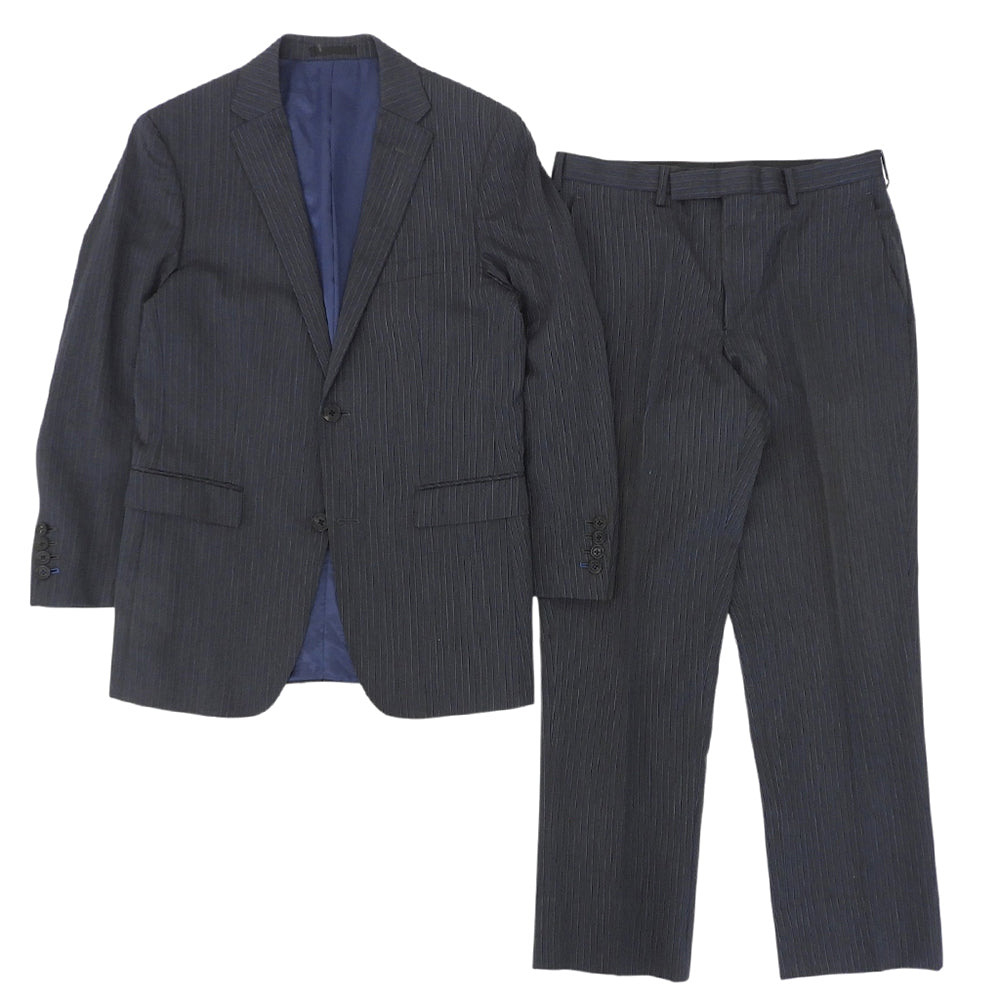 Burberry Black Label バーバリーブラックレーベル ストライプ スーツ セットアップ チャコールグレー×ブルー 92-76-170 38R D1H31-608-07 スーツ セットアップ