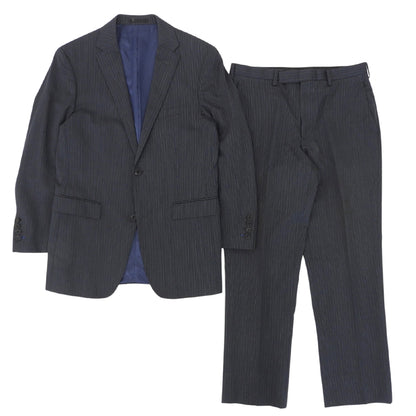 Burberry Black Label バーバリーブラックレーベル ストライプ スーツ セットアップ チャコールグレー×ブルー 92-76-170 38R D1H31-608-07 スーツ セットアップ