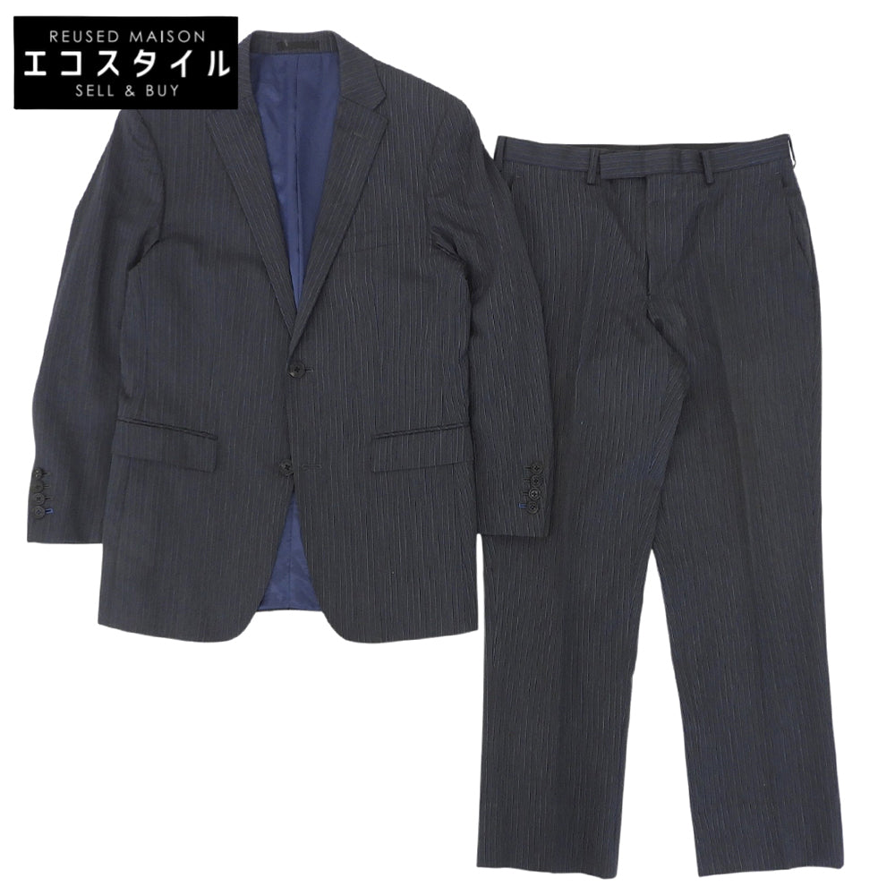 Burberry Black Label バーバリーブラックレーベル ストライプ スーツ セットアップ チャコールグレー×ブルー 92-76-170 38R D1H31-608-07 スーツ セットアップ