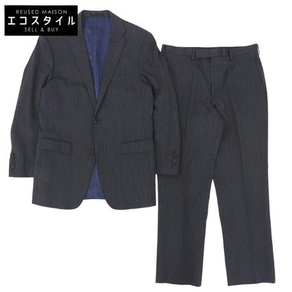Burberry Black Label バーバリーブラックレーベル ストライプ スーツ セットアップ チャコールグレー×ブルー 92-76-170 38R D1H31-608-07 スーツ セットアップ