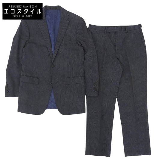 Burberry Black Label バーバリーブラックレーベル ストライプ スーツ セットアップ チャコールグレー×ブルー 92-76-170 38R D1H31-608-07 スーツ セットアップ