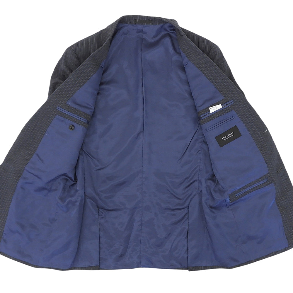 Burberry Black Label バーバリーブラックレーベル ストライプ スーツ セットアップ チャコールグレー×ブルー 92-76-170 38R D1H31-608-07 スーツ セットアップ