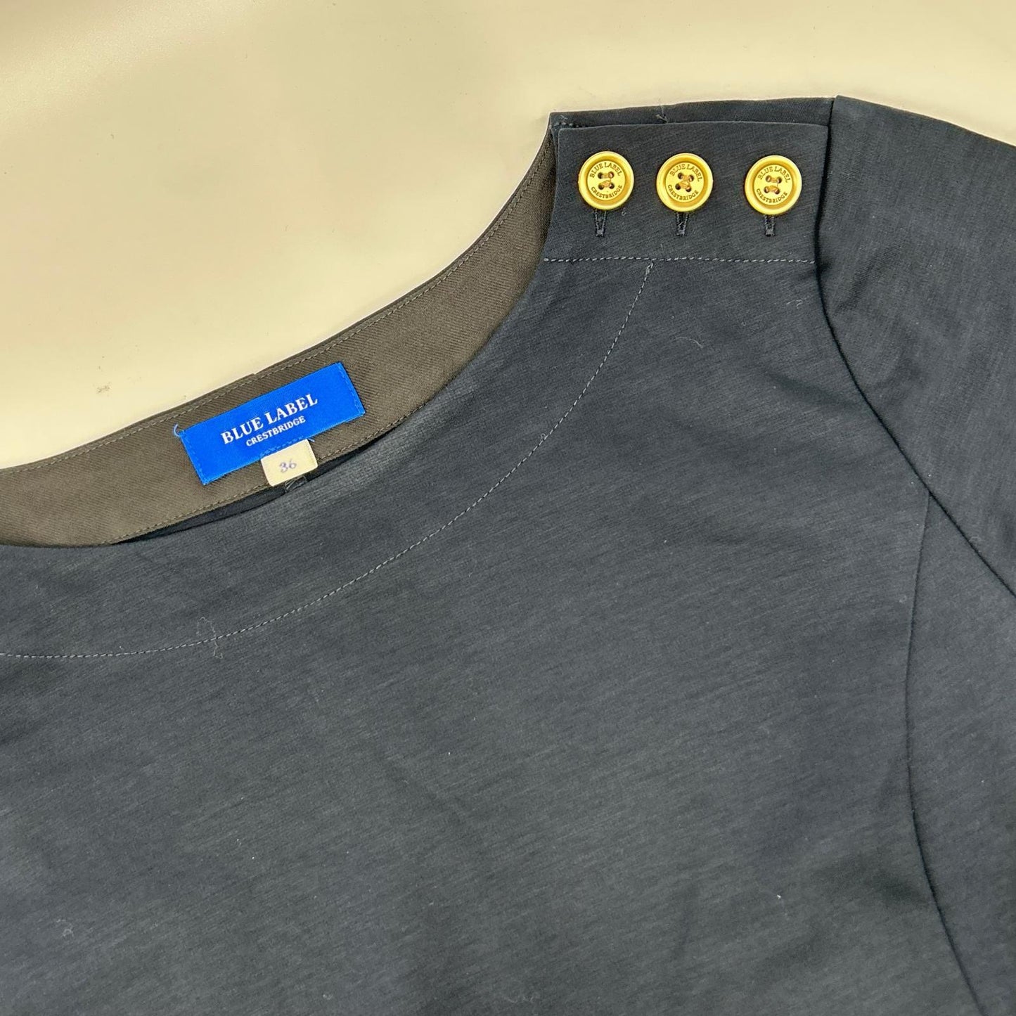 BLUE LABEL CRESTBRIDGE ブルーレーベルクレストブリッジ 55J02-107 ネイビー コンパクトクリアーポンチワンピース ワンピース
