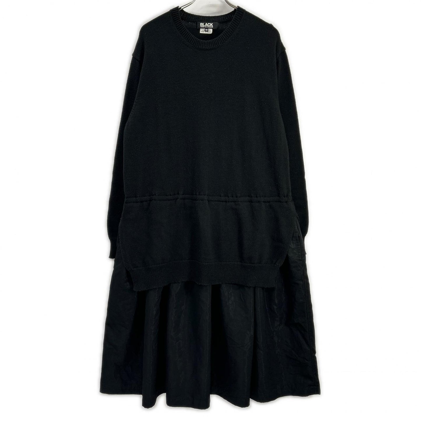 BLACKCOMMEdesGARCONS ブラックコムデギャルソン 21AW 1H-O003 ブラック 切り替え ニットワンピース ワンピース