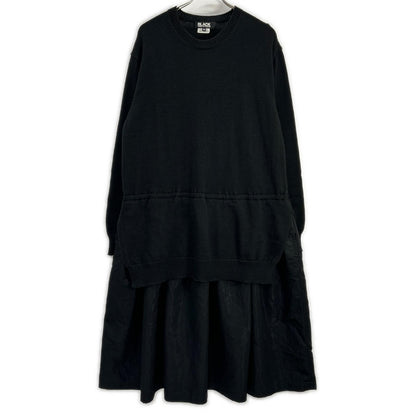BLACKCOMMEdesGARCONS ブラックコムデギャルソン 21AW 1H-O003 ブラック 切り替え ニットワンピース ワンピース