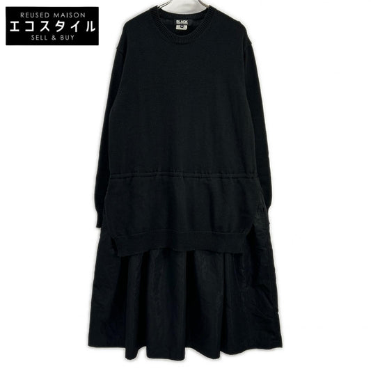 BLACKCOMMEdesGARCONS ブラックコムデギャルソン 21AW 1H-O003 ブラック 切り替え ニットワンピース ワンピース