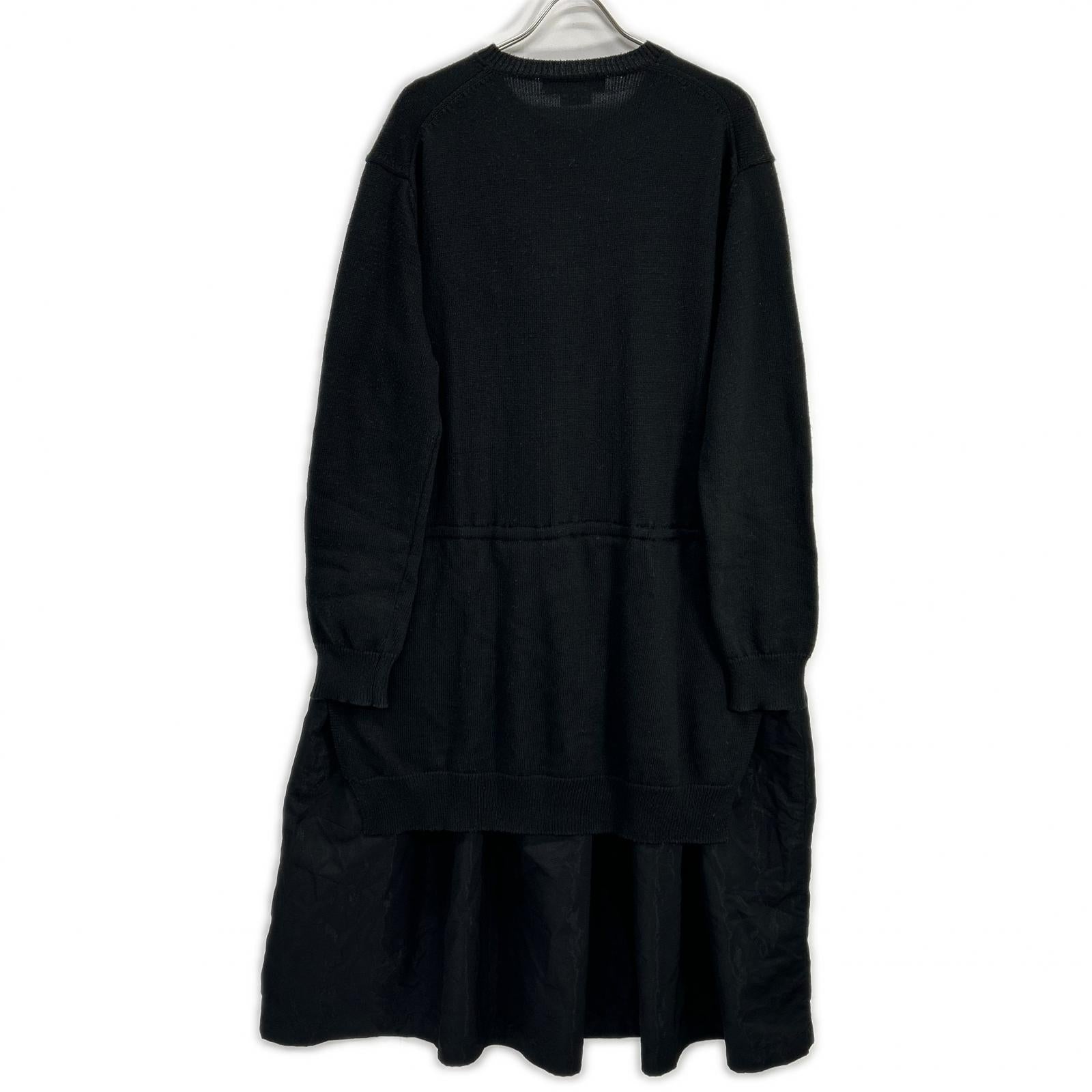 BLACKCOMMEdesGARCONS ブラックコムデギャルソン 21AW 1H-O003 ブラック 切り替え ニットワンピース ワンピース
