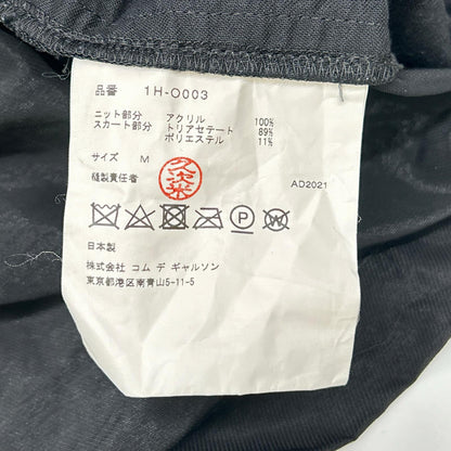 BLACKCOMMEdesGARCONS ブラックコムデギャルソン 21AW 1H-O003 ブラック 切り替え ニットワンピース ワンピース