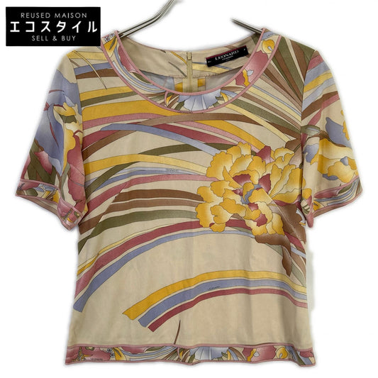 LEONARD レオナール ベージュ系 花柄 カンカン Tシャツ トップス