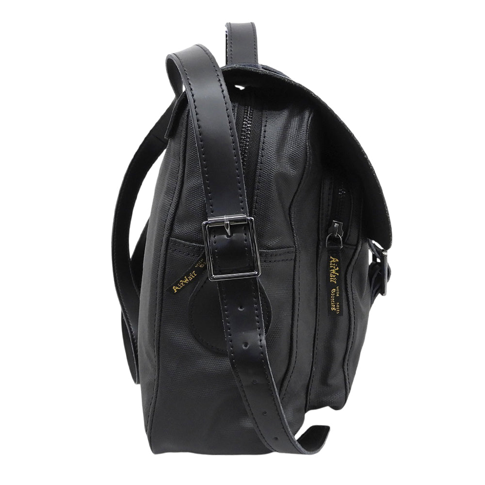 Dr.Martens ドクターマーチン レザー サッチェル 2WAY ハンドバッグ ショルダーバッグ 13インチ メンズ ブラック ハンドバッグ